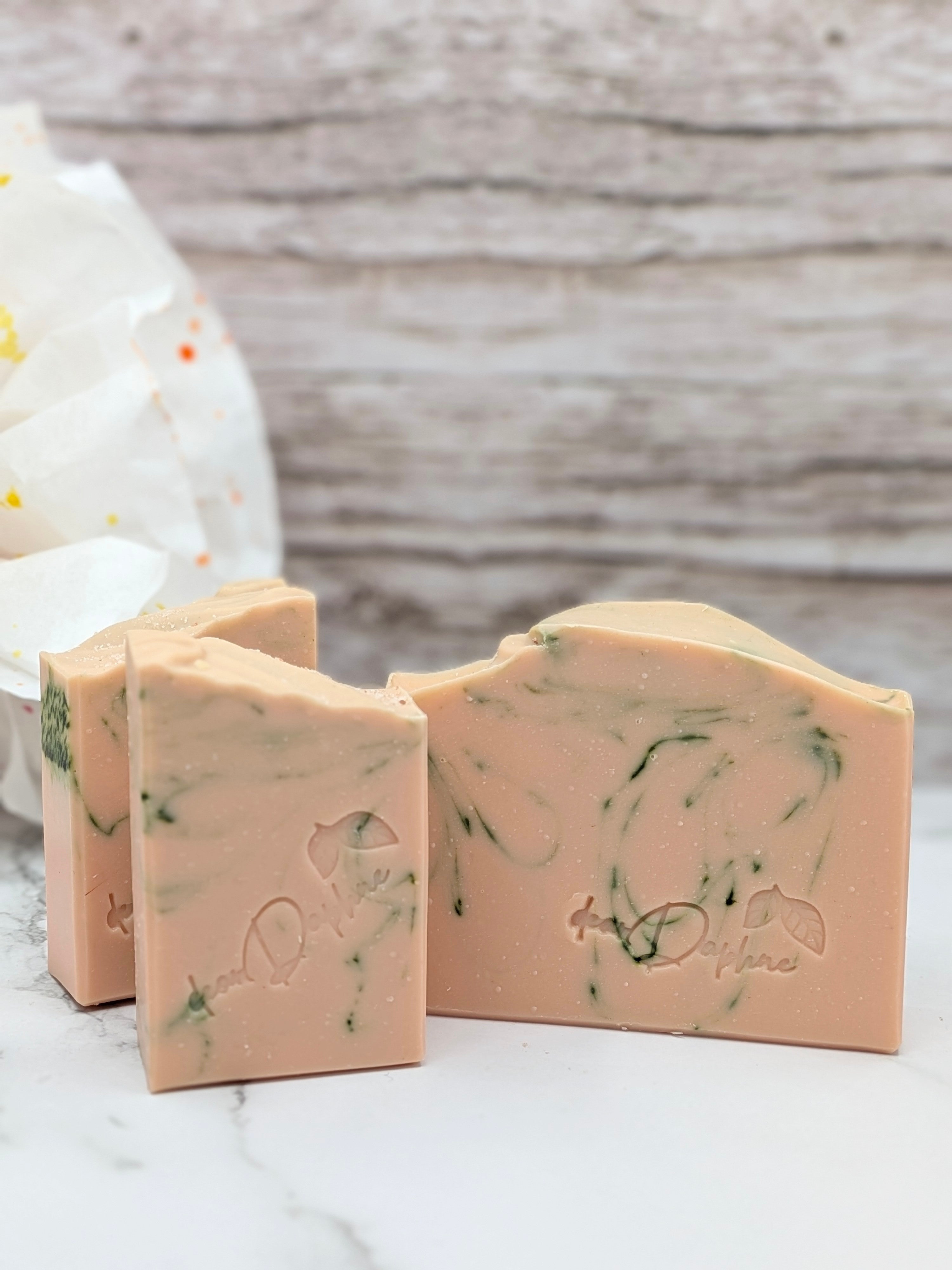 Calamine + Oat Handmade Tallow Body Soap - red mandarin, frankincense