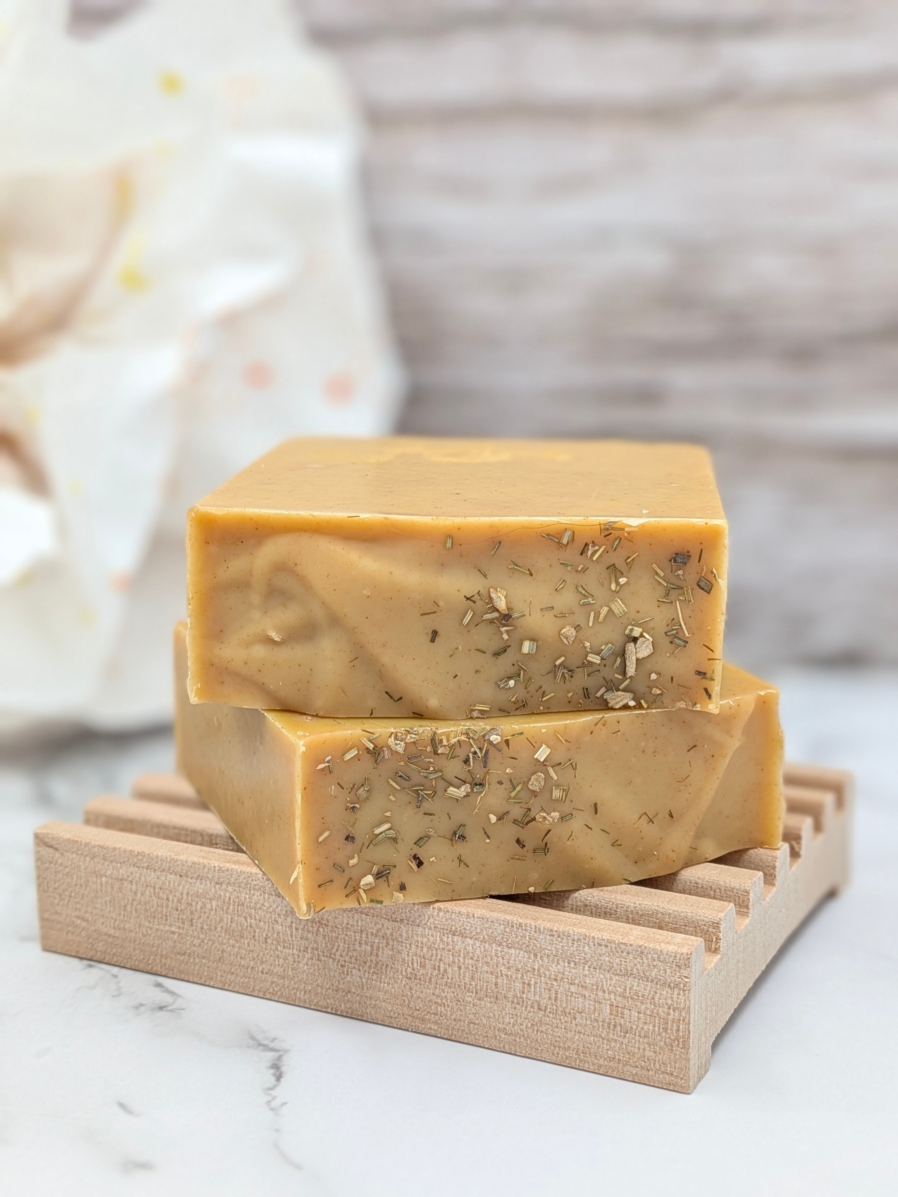 GOLDEN ROOTS Handmade Tallow Soap - with ginger, turmeric, & lemongrass; 2 sizes