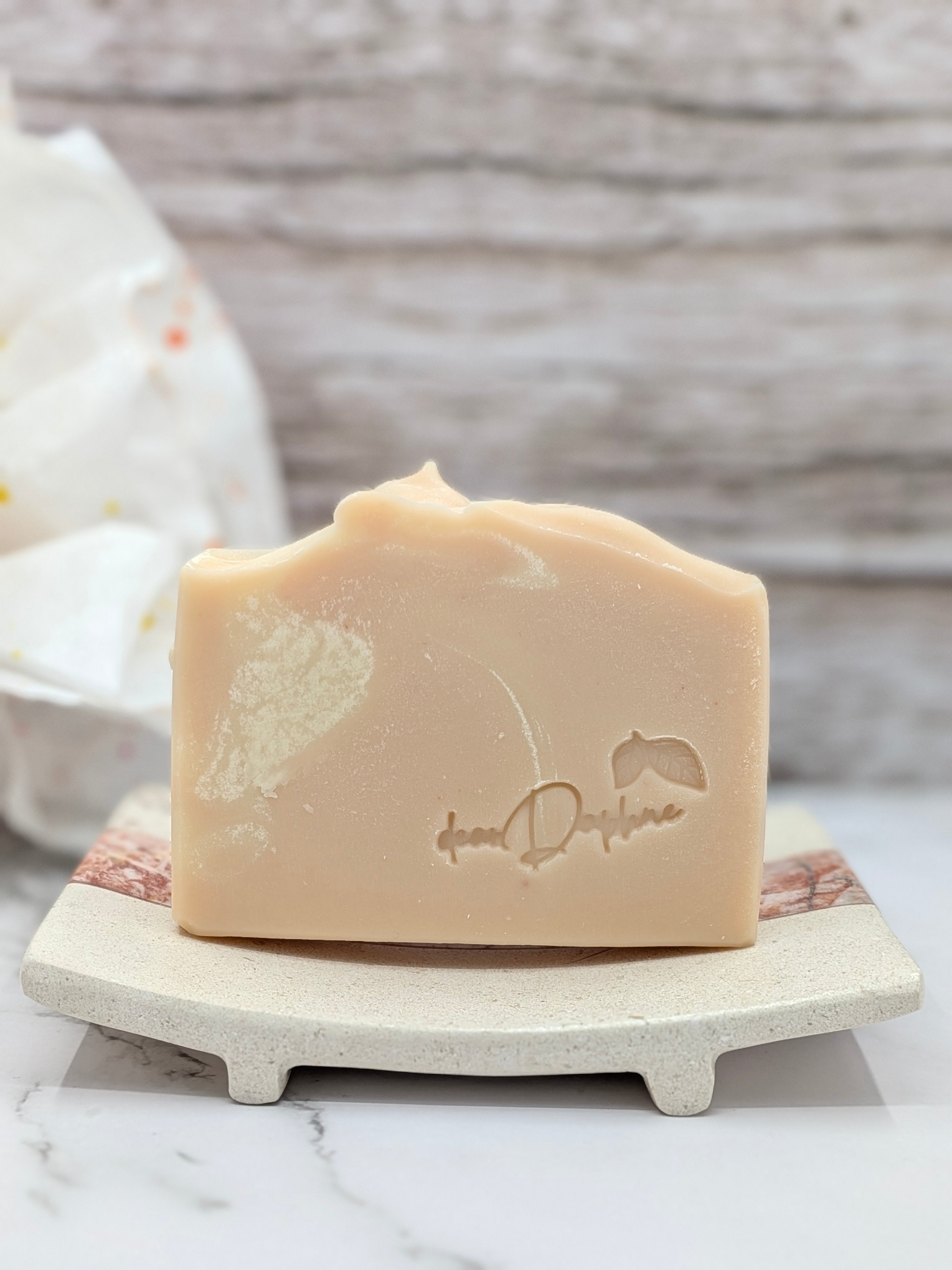 Pink Dusk Goat Milk Kefir Handmade Soap - with colloidal oatmeal; essential oils of palmarosa, frankincense