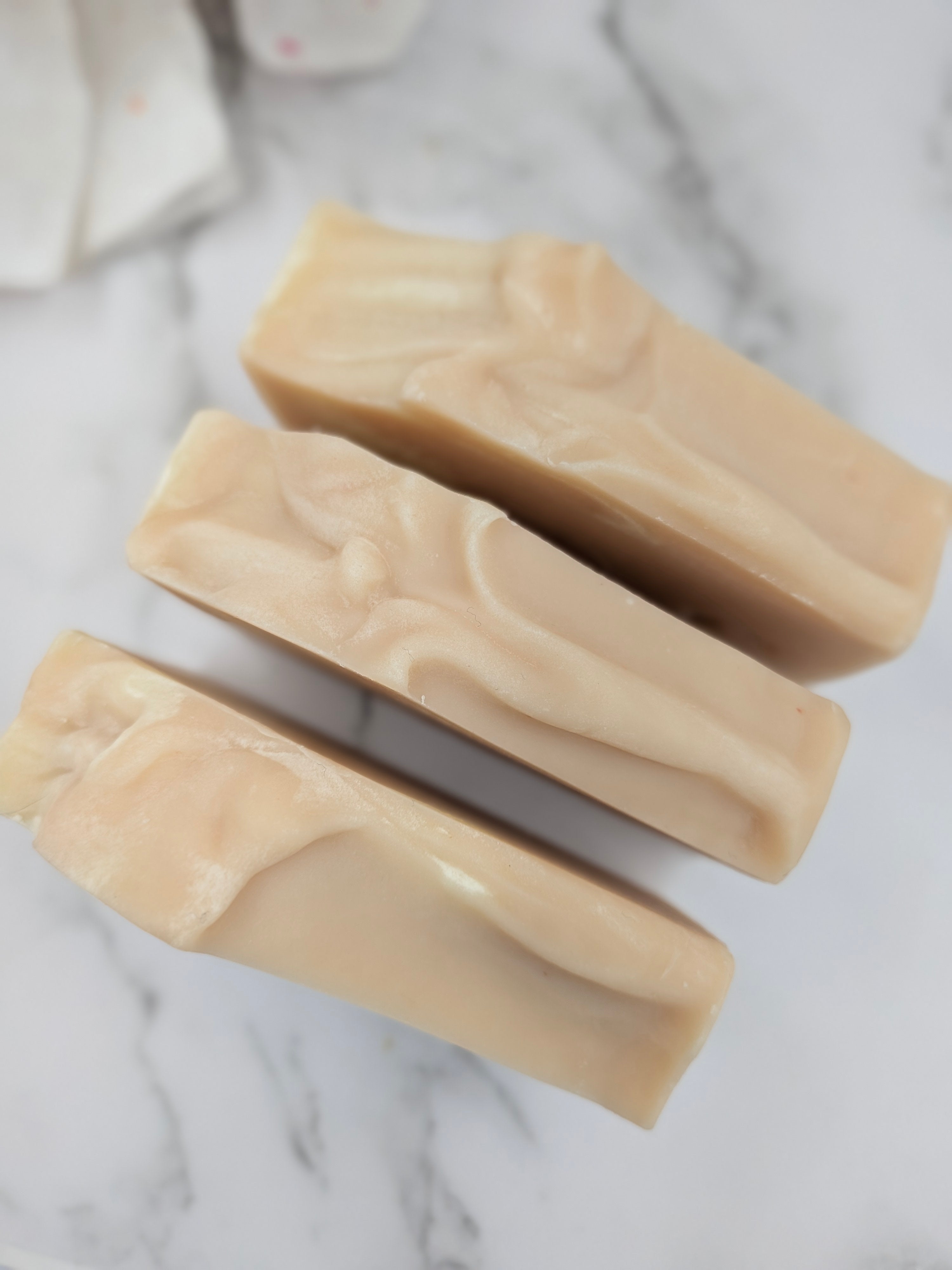 Pink Dusk Goat Milk Kefir Handmade Soap - with colloidal oatmeal; essential oils of palmarosa, frankincense