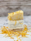Calendula Ginger Handmade Tallow Body Soap - with Honey, essential oils of ylang ylang blend